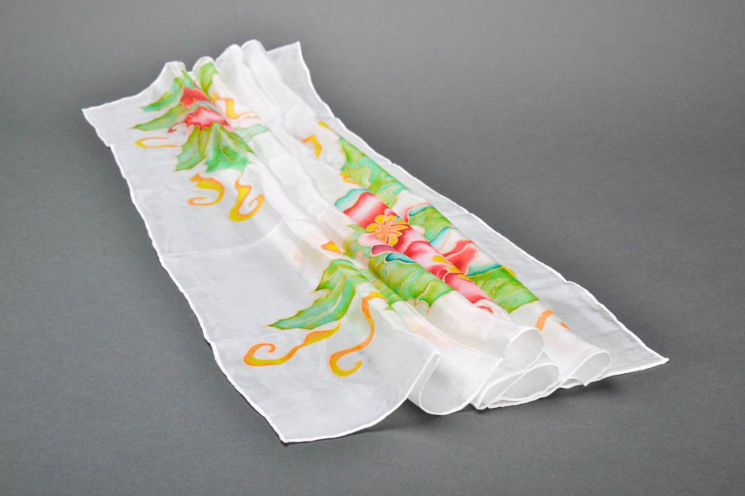 Шелковый платок белый фото 4