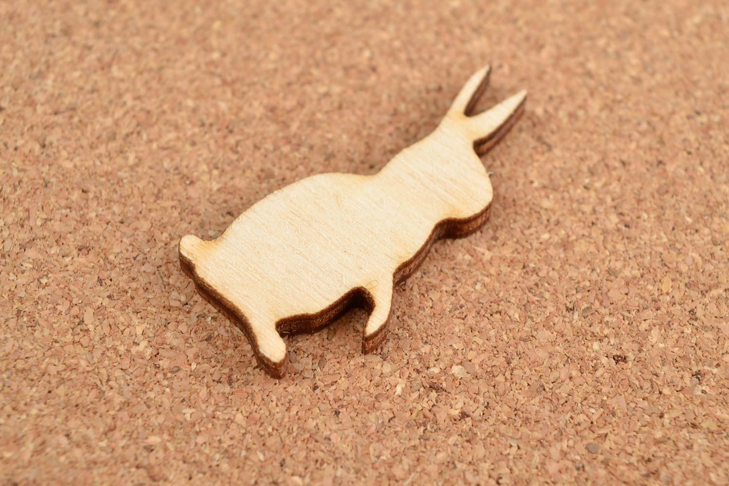 Handmade kleine Figur zum Bemalen Holz Rohling Miniatur Figur Hase niedlich foto 1
