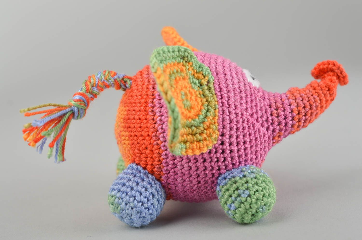 Handmade collectible toy crochet toy stuffed animals nursery decor elephant toy photo 3