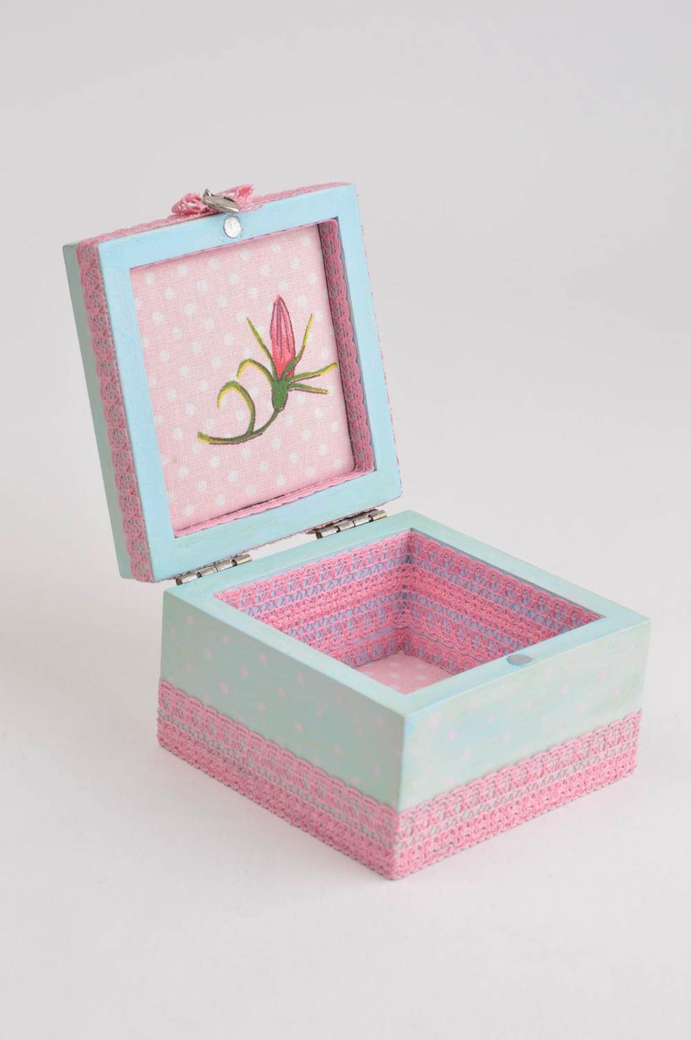 Jewelry box beautiful handmade table box decorative wooden box with decoupage photo 4