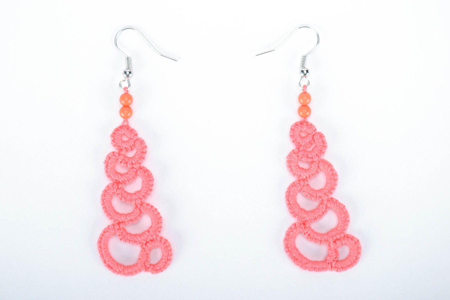 Earrings made from woven lace Snake photo 2
