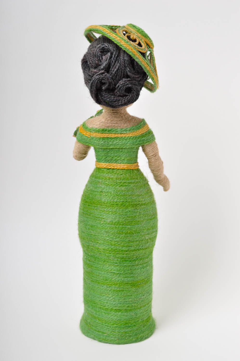 Кукла ручной работы декор для дома кукла из шпагата статуэтка фигурка Дамочка фото 5