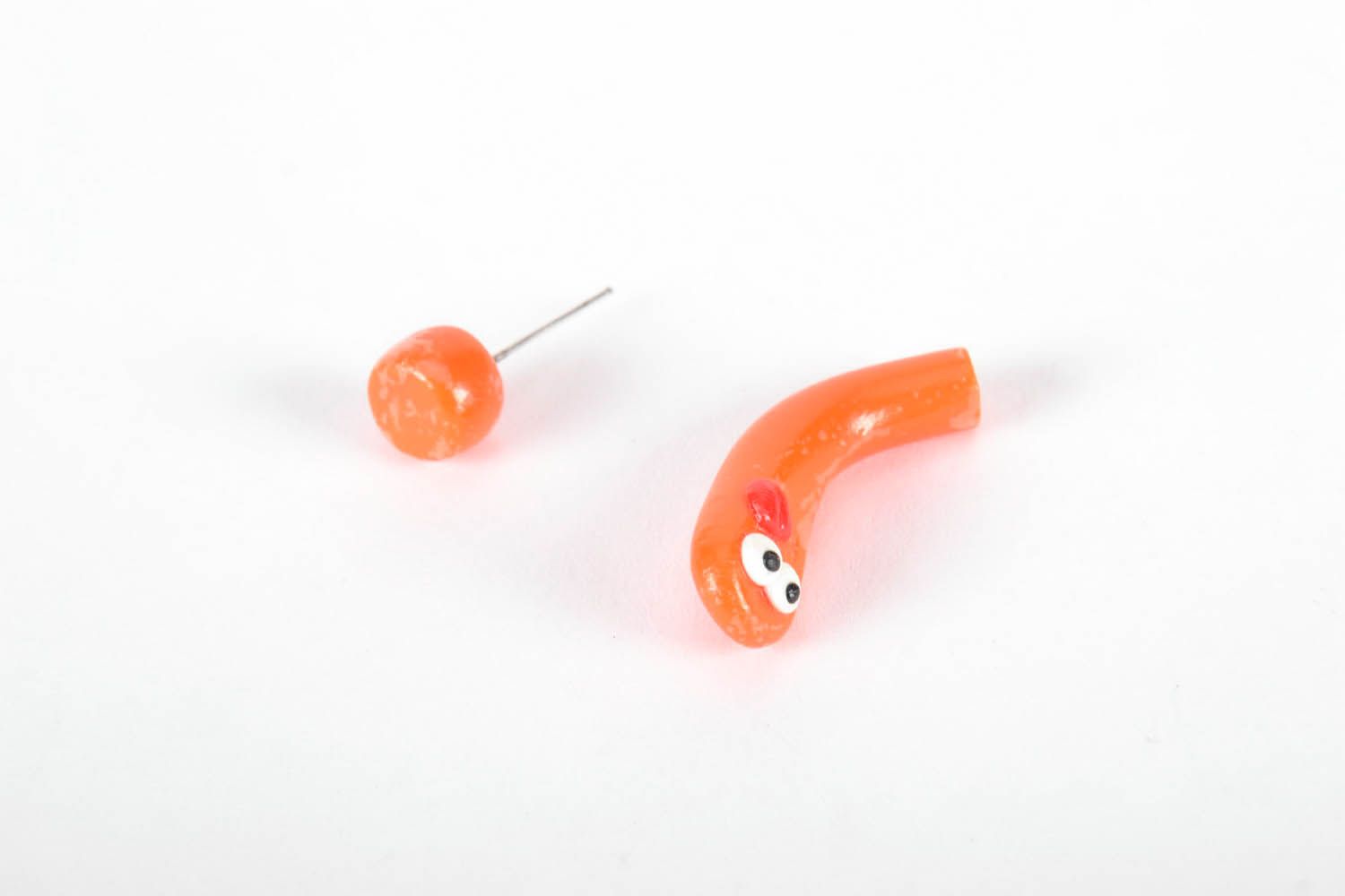 Earring Orange worm photo 5
