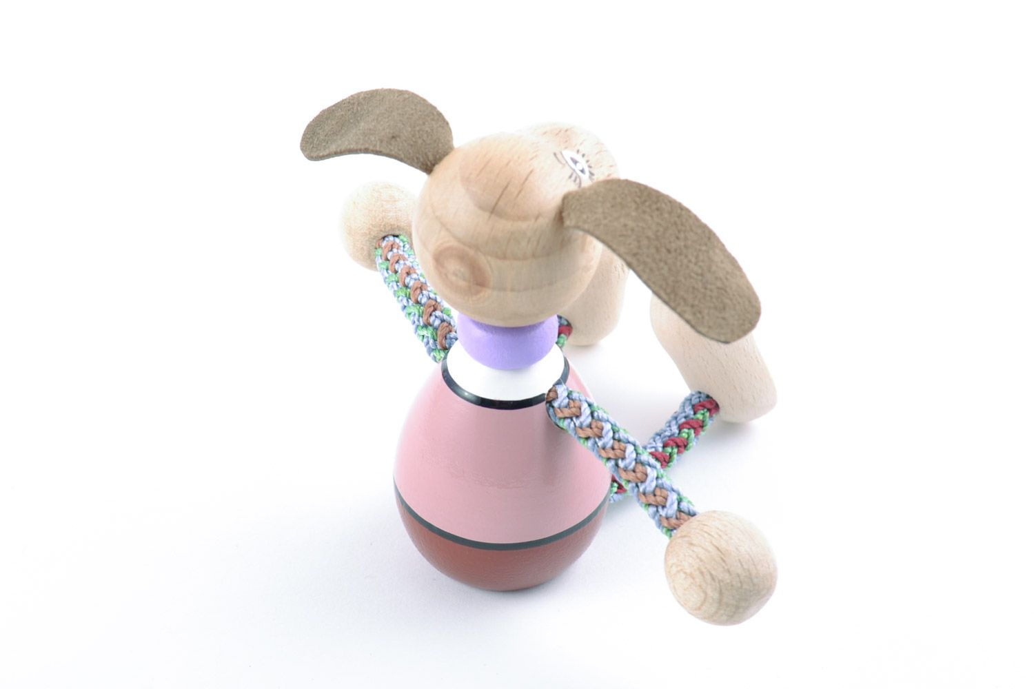Öko handmade Holz Spielzeug Hund mit Bemalung nett für Kinder foto 5