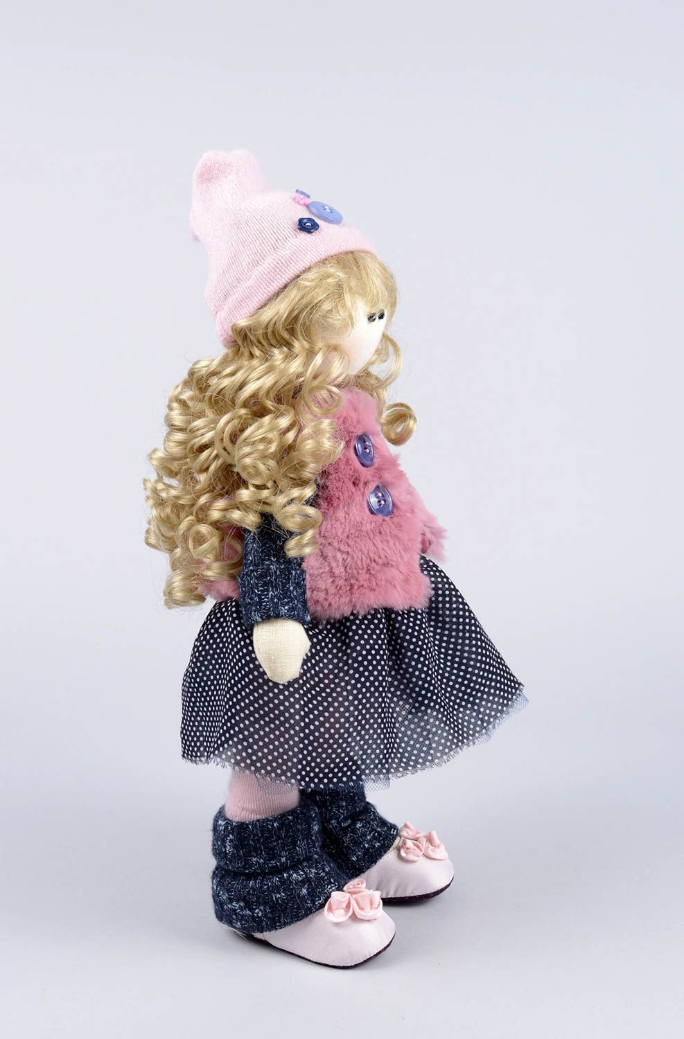 Красивая кукла для интерьера ручной работы кукла из ткани декоративная кукла фото 2