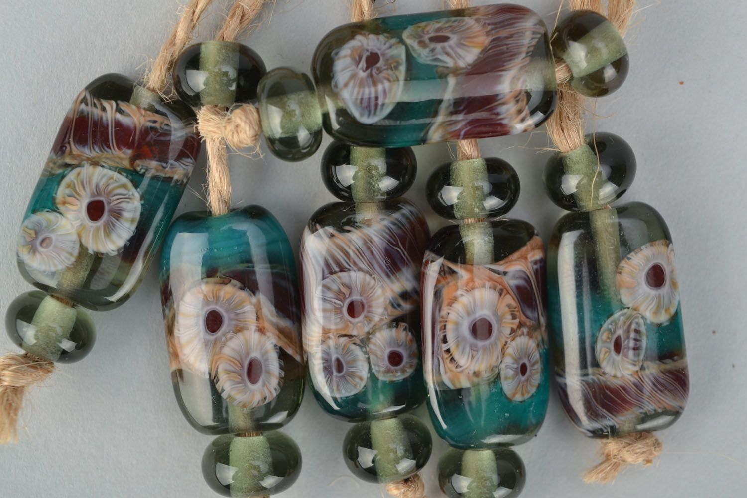 Glass beads Jelly Fish photo 2