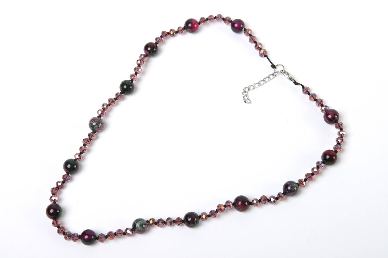 Handmade bead necklace unusual necklace with stones designer accessory photo 2