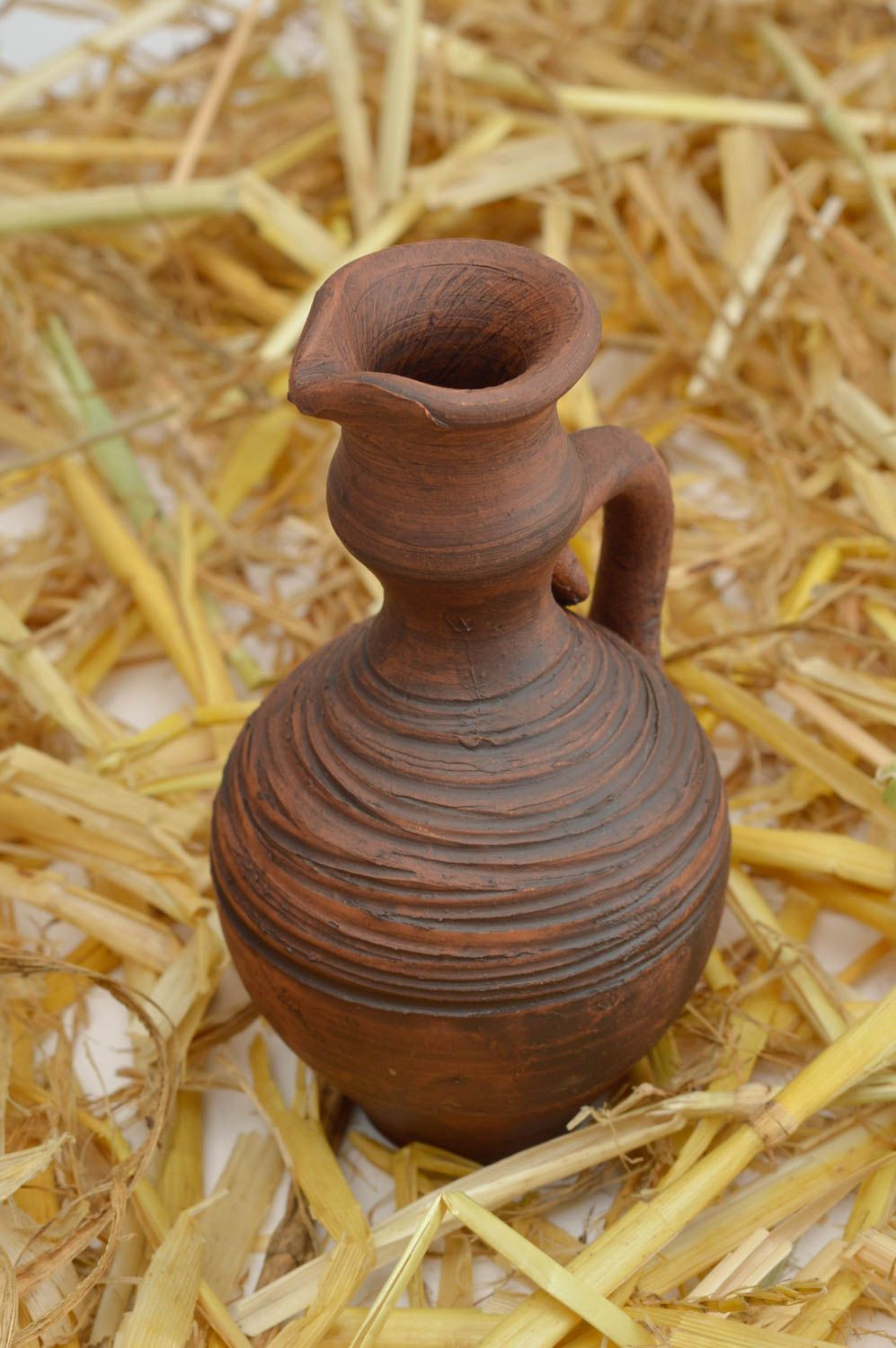 Petit Vase céramique fait main marron design original Décoration d'intérieur photo 2