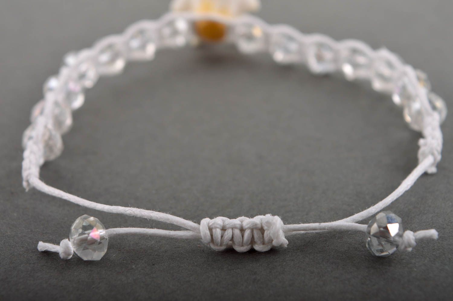 Handmade beautiful bracelet white bracelet with flower unusual light jewelry photo 4