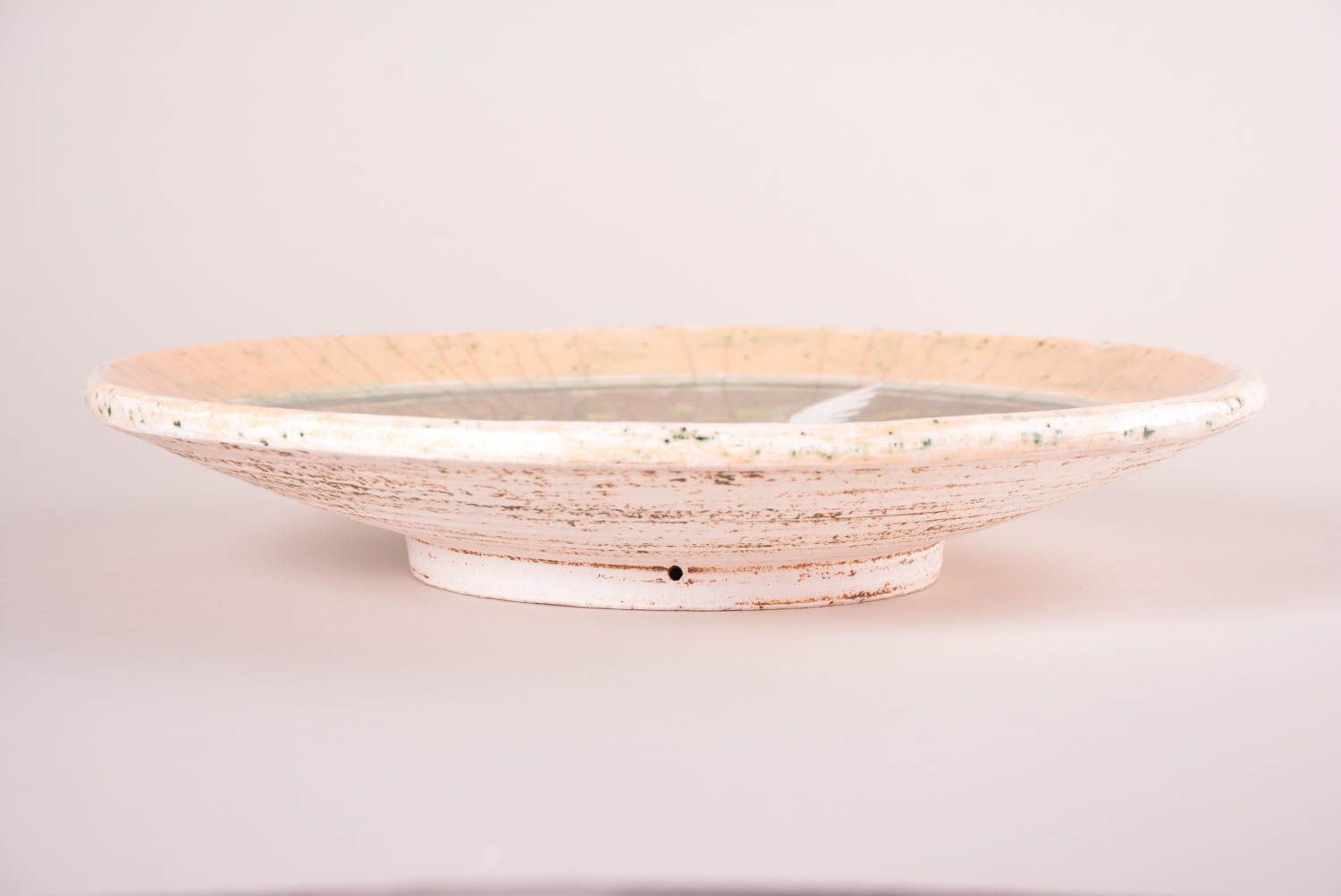 Керамическая тарелка хэнд мэйд глиняная посуда расписная тарелка с пейзажем фото 5