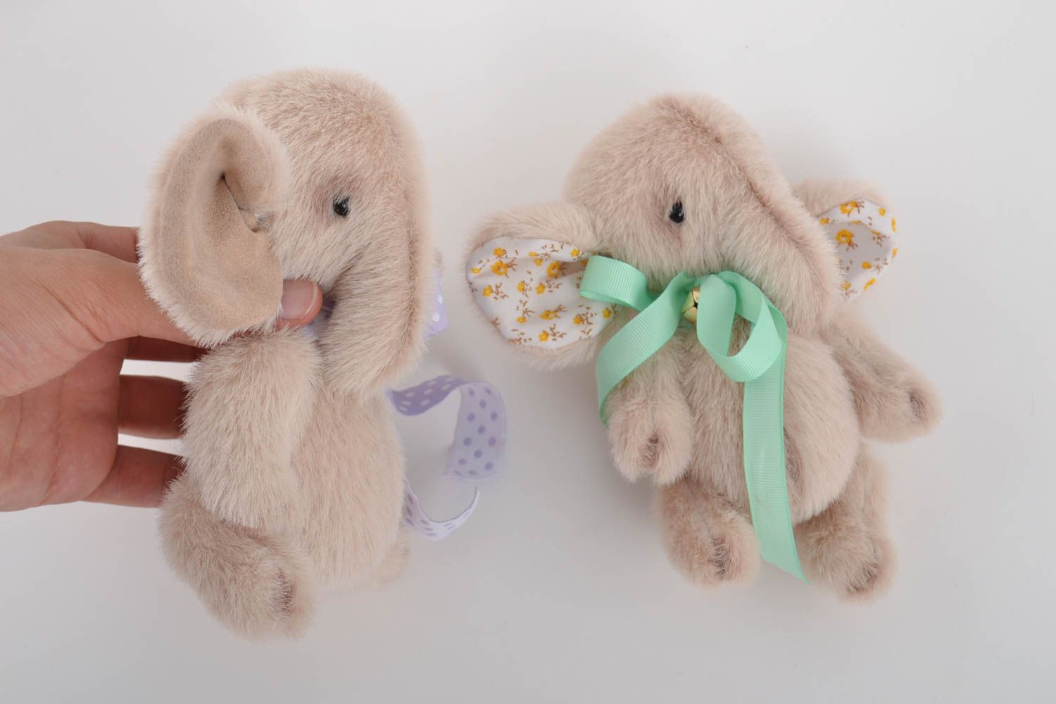 Set of 2 handmade fabric soft toys childrens stuffed toys interior decorating photo 5