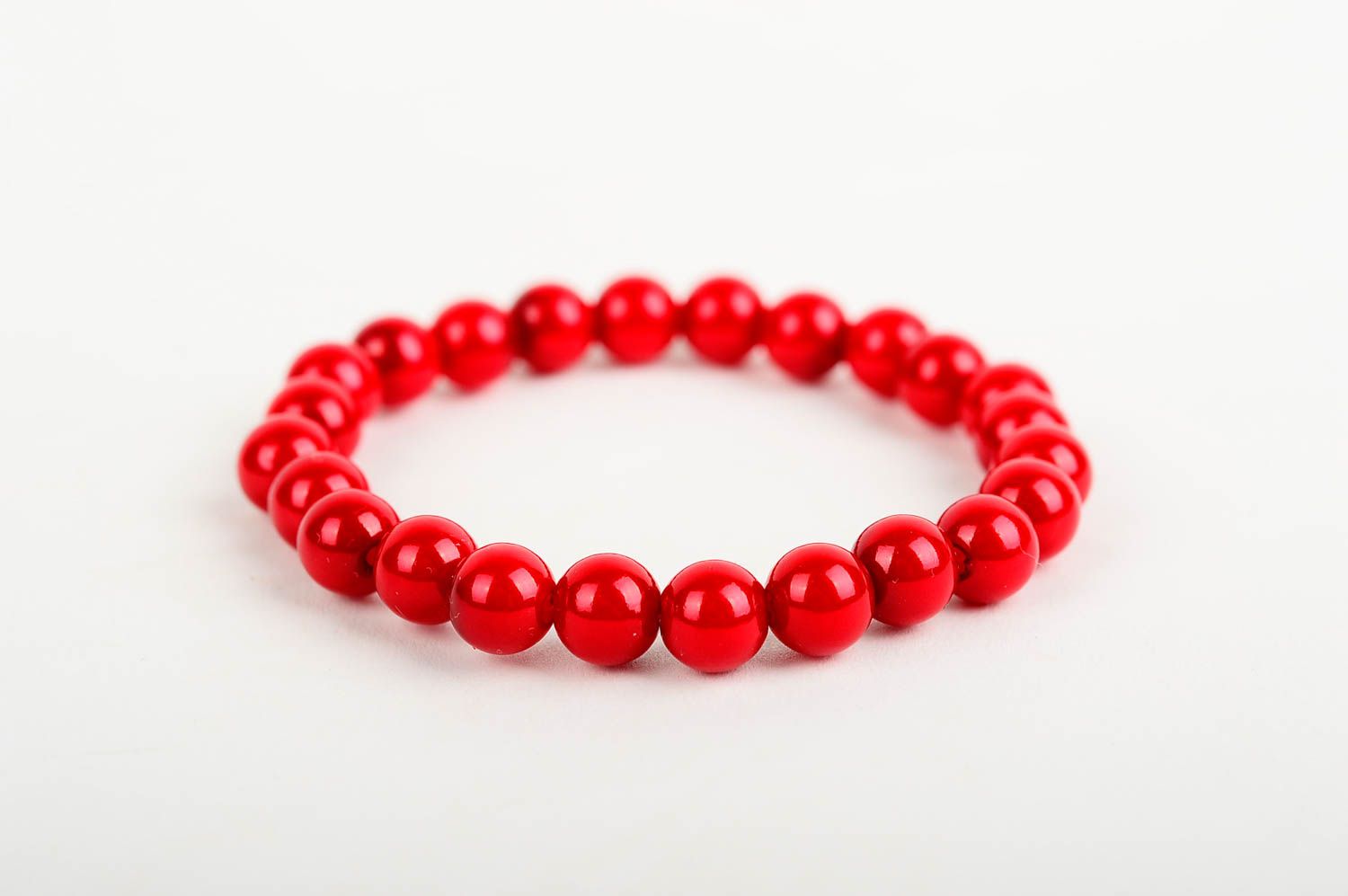 Bracelet perles fantaisie Bijou fait main rouge Cadeau pour femme design photo 4
