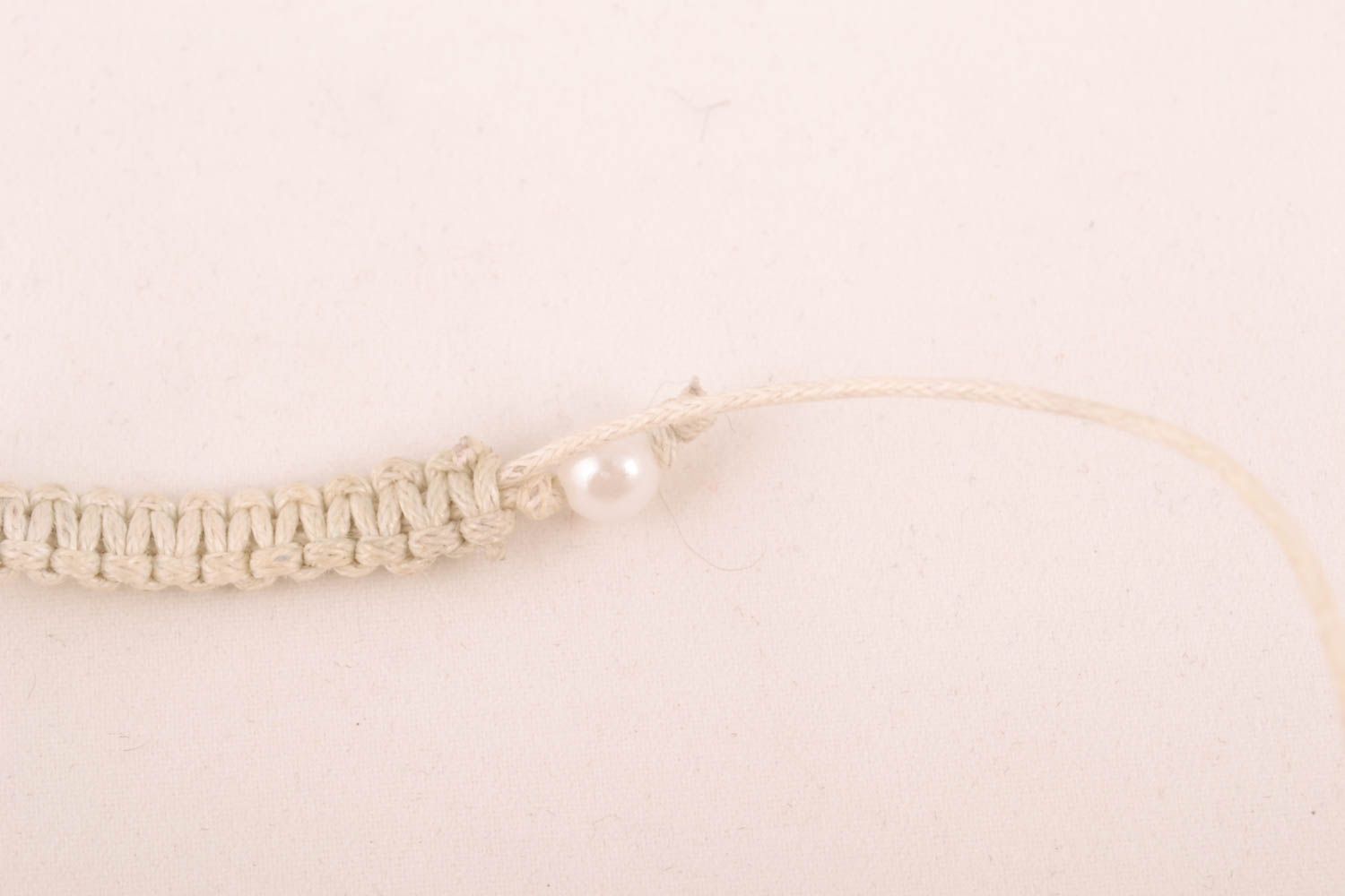 Handmade bracelet with ceramic beads and cord photo 3
