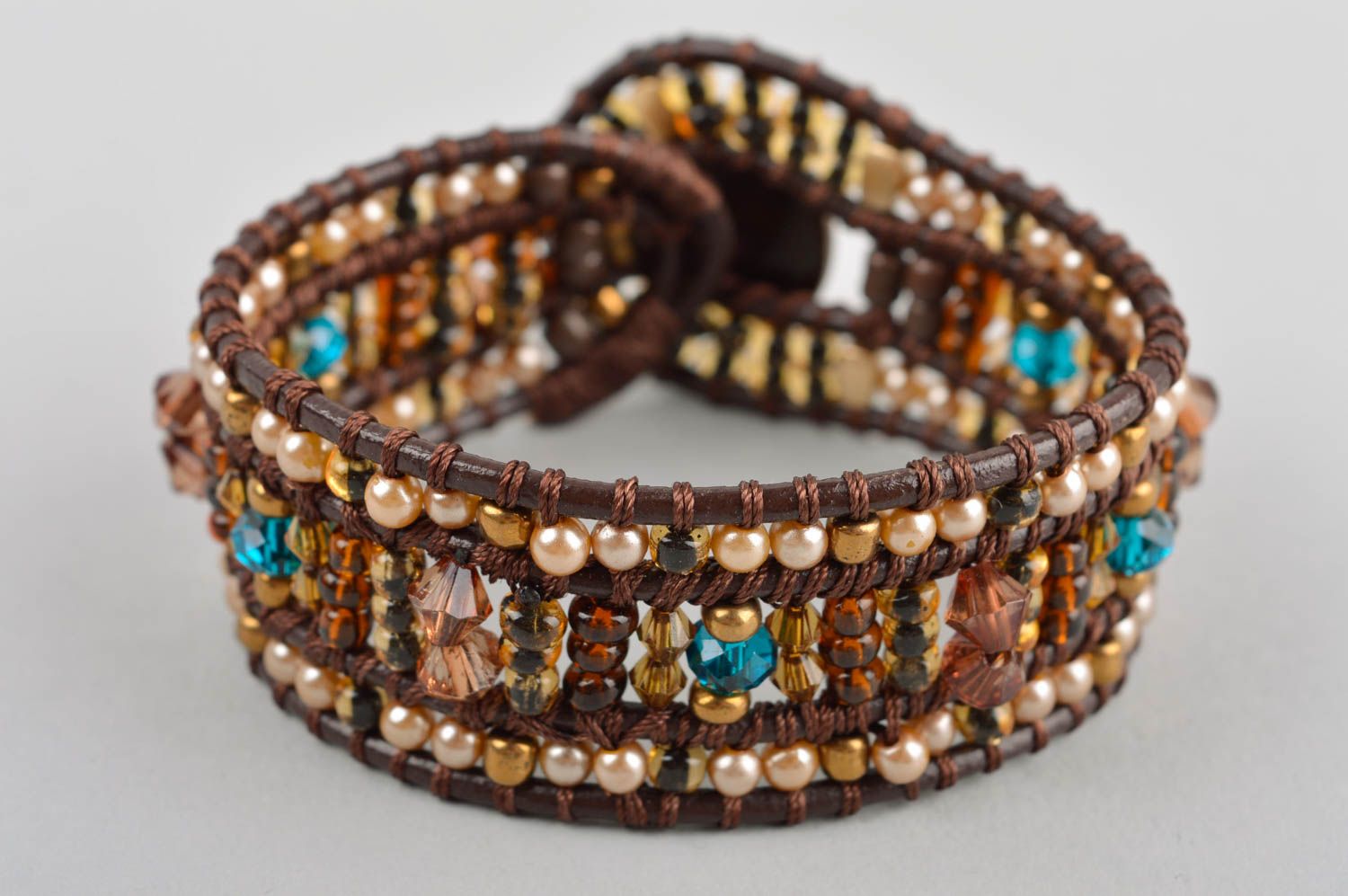 Handmade bracelet unusual accessory beaded jewelry gift ideas gift for women photo 2