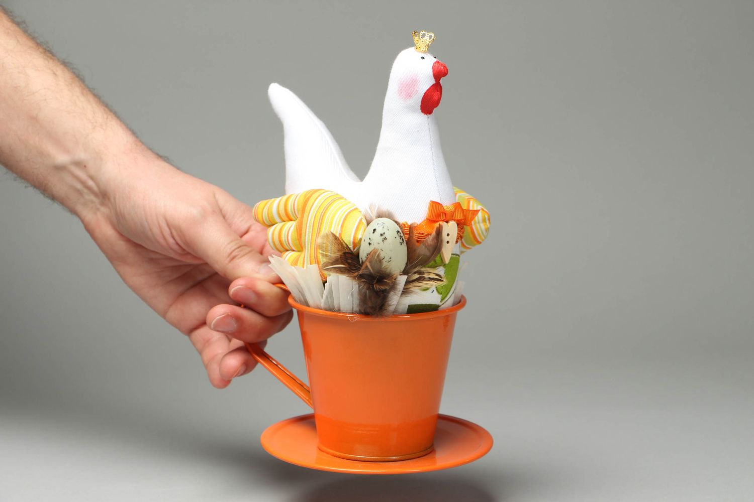 Soft interior toy Chicken in Orange Cup photo 4