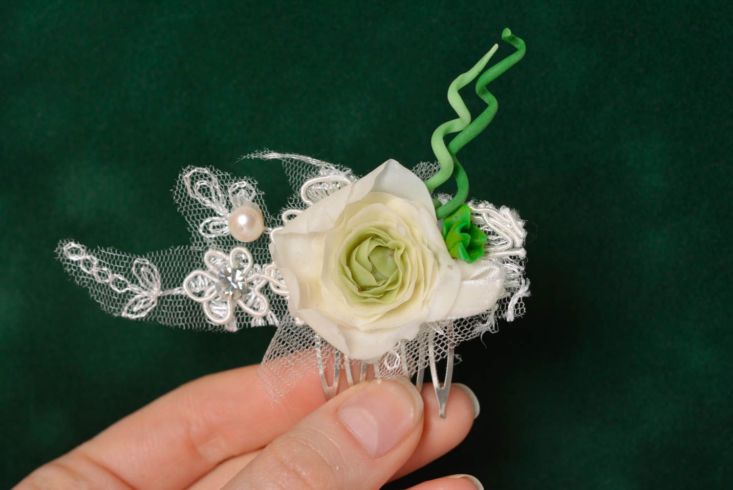 Handmade hair accessories hair comb bridal hair jewelry flower hair accessories photo 3