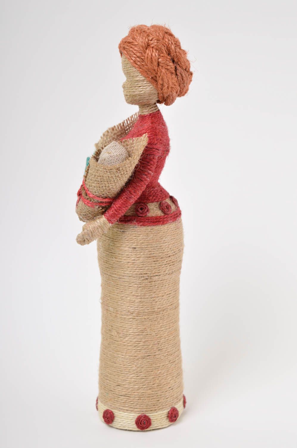 Figurine femme faite main Poupée décorative fil de jute Décoration d'intérieure  photo 4