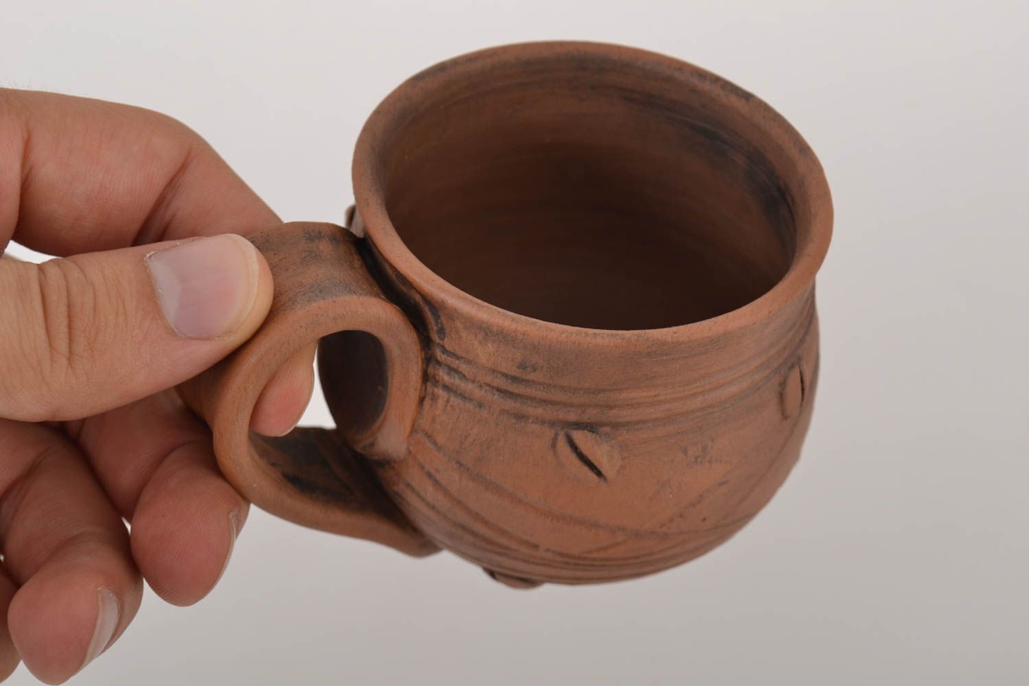 Handgemachte Keramik Tasse für Kaffee Keramik Becher Geschirr aus Ton 100 ml foto 2