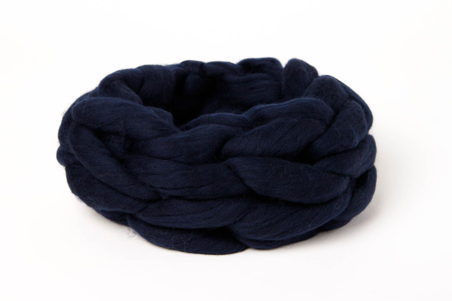 Шарф снуд ручной работы шарф хомут синий шарф труба из шерсти модный теплый фото 3