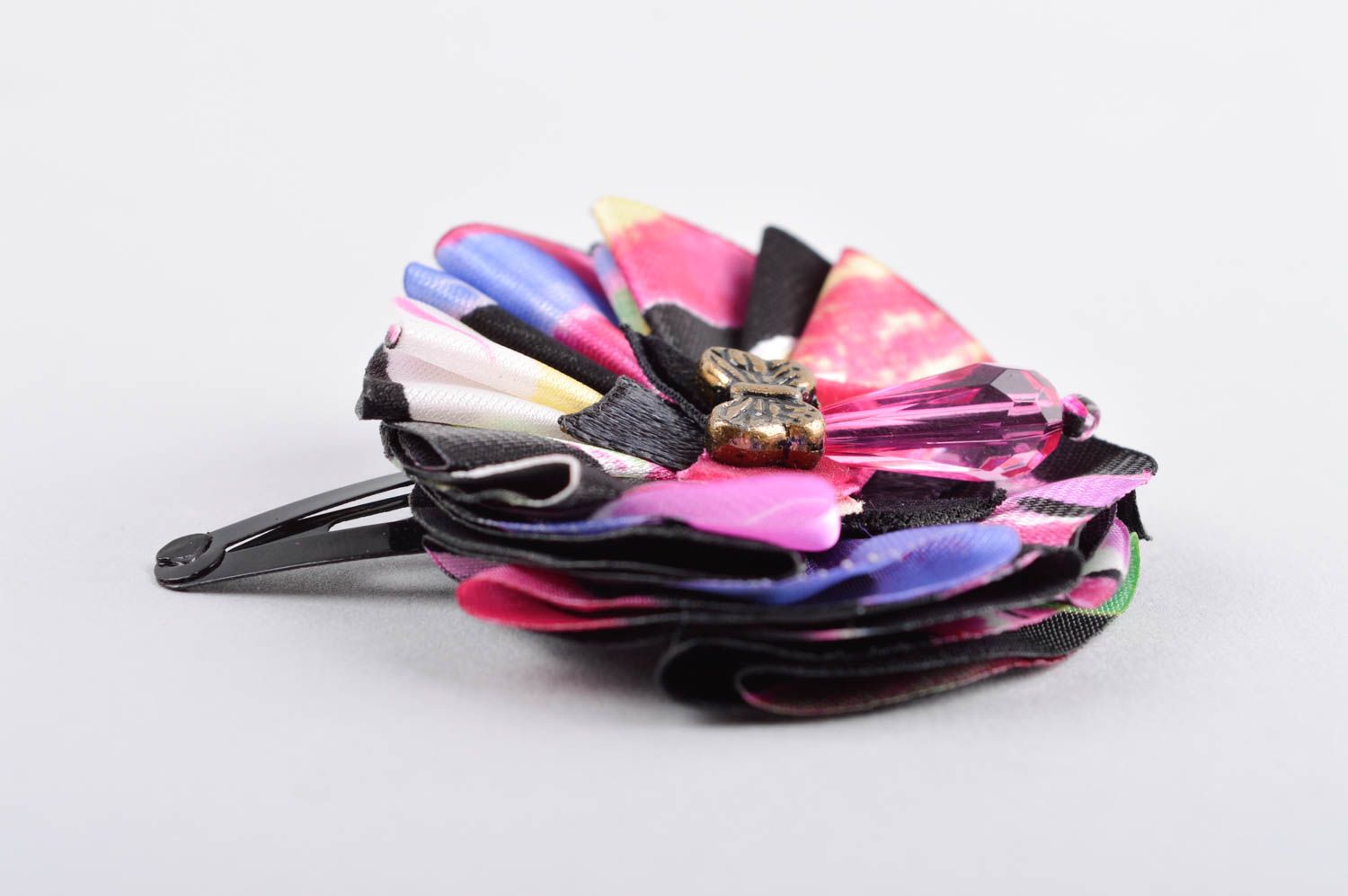 Handmade flower hair clip hair accessories for girls fabric flowers gift ideas photo 3