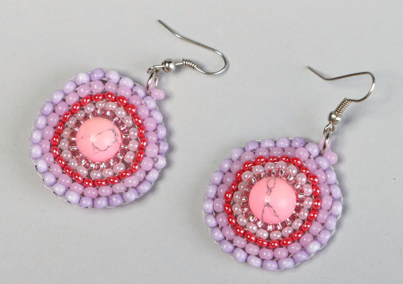 Earrings with beads and corals photo 3
