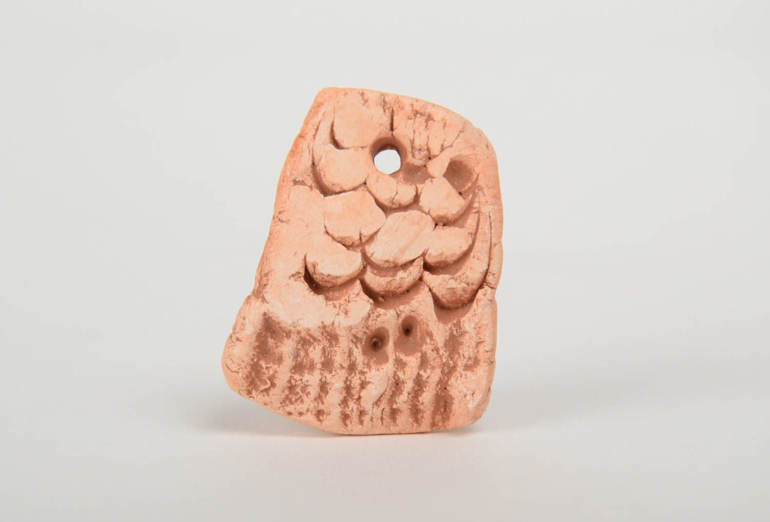 Unusual beautiful handmade clay blank pendant DIY jewelry photo 2