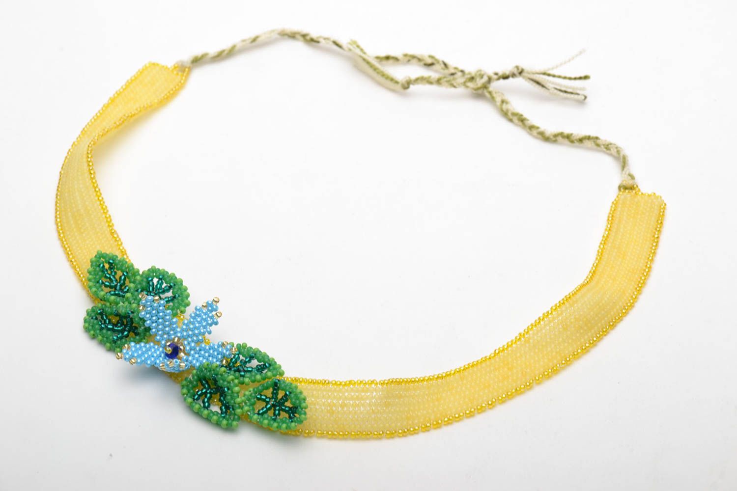 Tender bead woven necklace photo 3