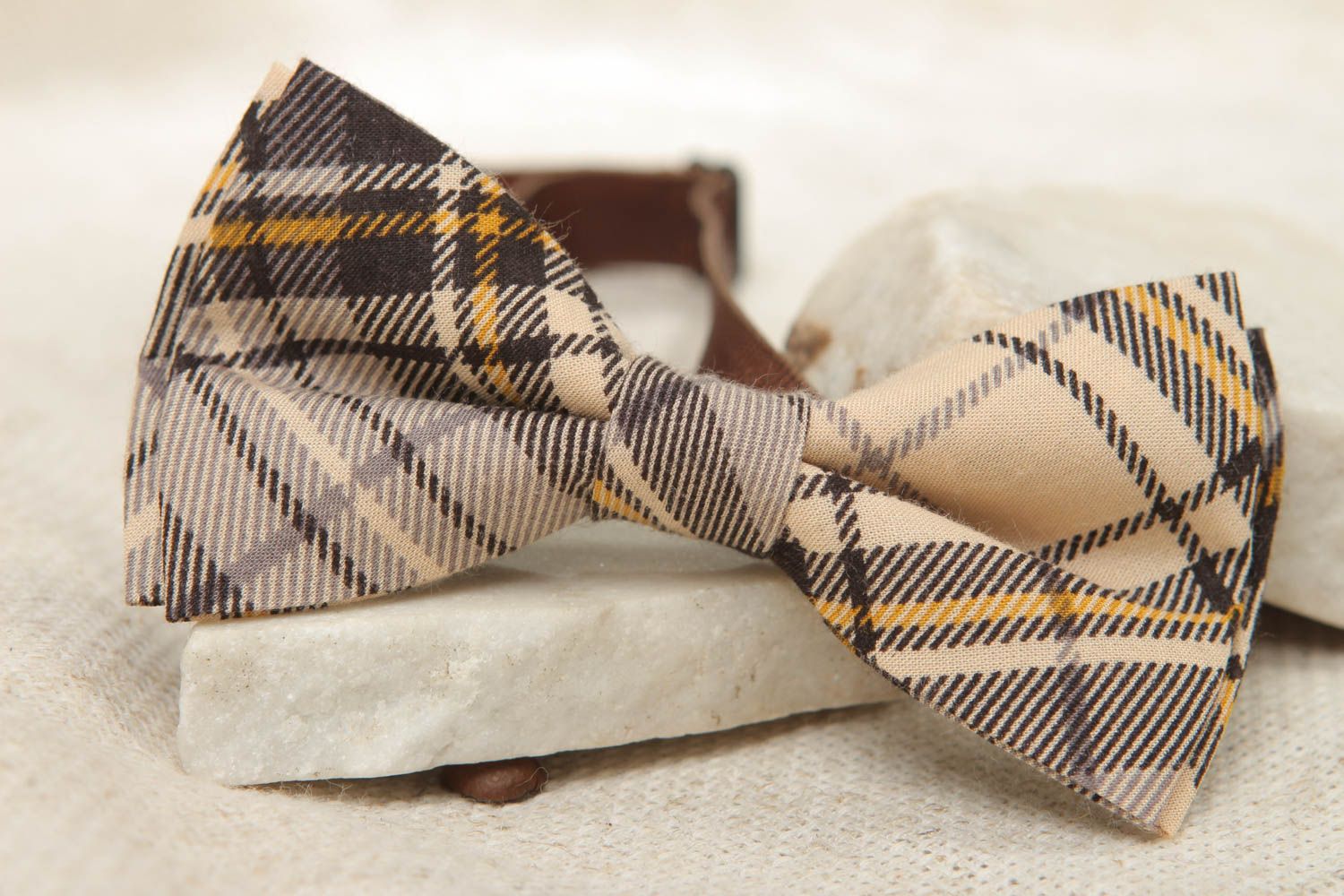Pajarita de tela de algodón para traje de paño escocés foto 5