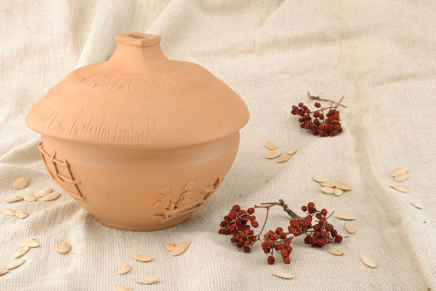 Pot en céramique ethnique fait main photo 5