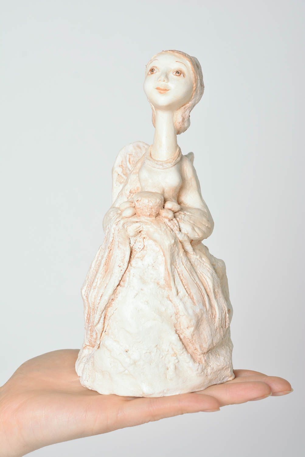 Unusual homemade designer interior figurine molded of air drying clay photo 4