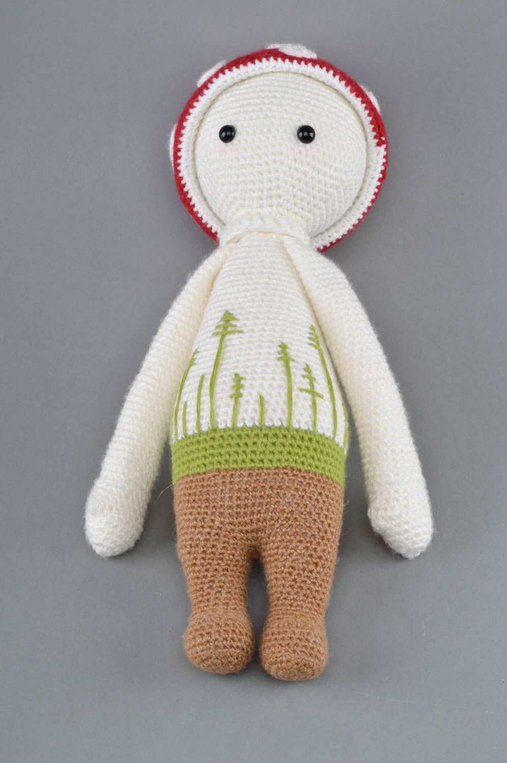 Peluche tricotée au crochet en fils acryliques faite main originale amanite photo 1