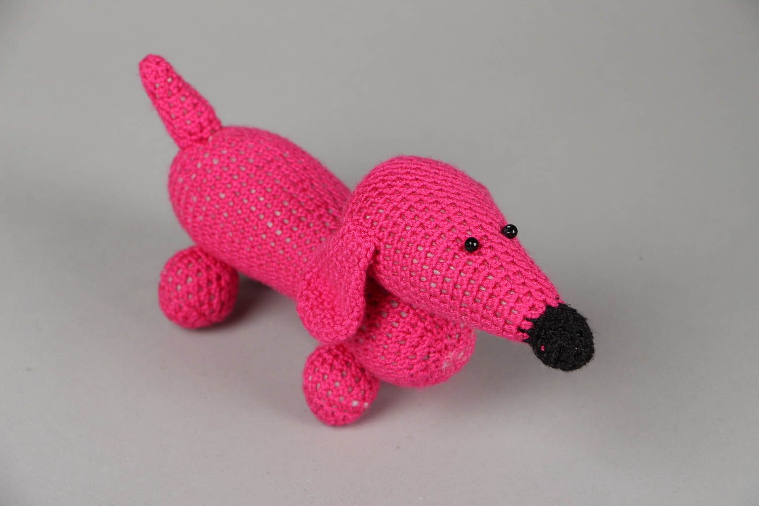 Pink dachshund toy photo 1