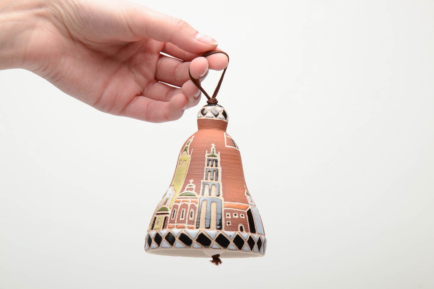 Campanello originale fatto a mano campanella in ceramica elemento decorativo foto 4