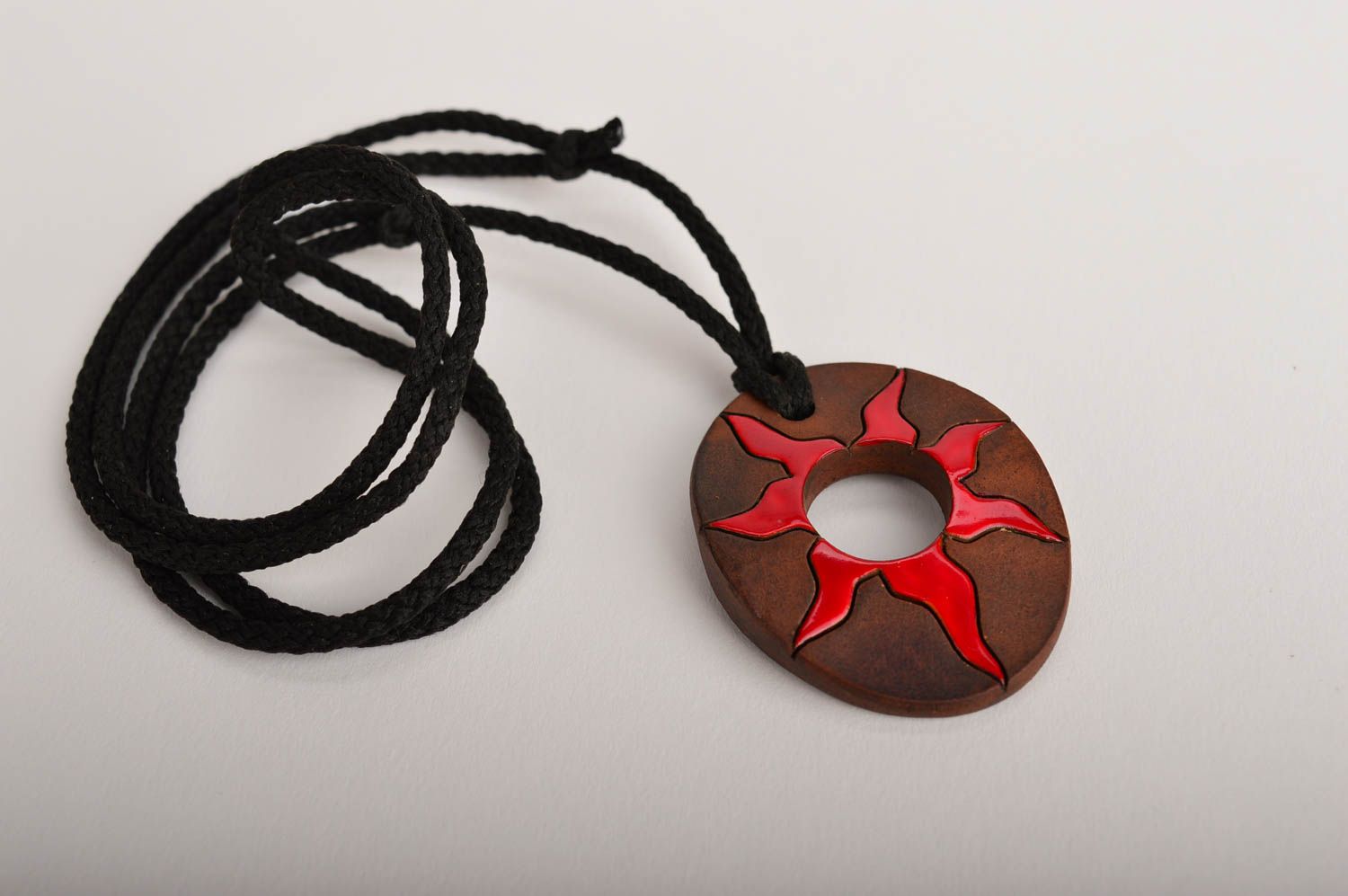 Handmade pendant designer accessory gift ideas unusual pendant clay jewelry photo 2