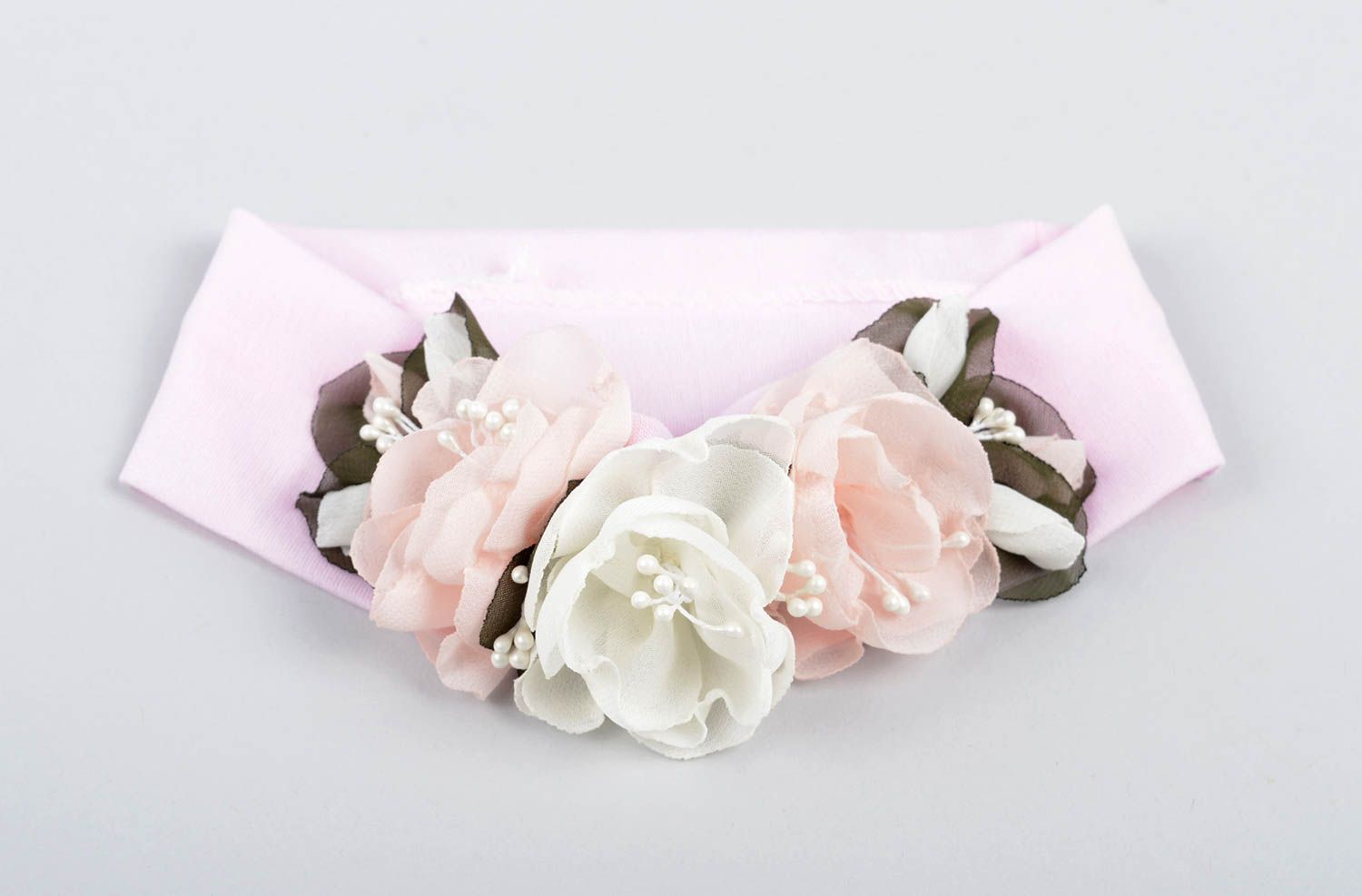 Handmade Haarband mit Blume Mädchen Haarschmuck Accessoire für Haare zart foto 5