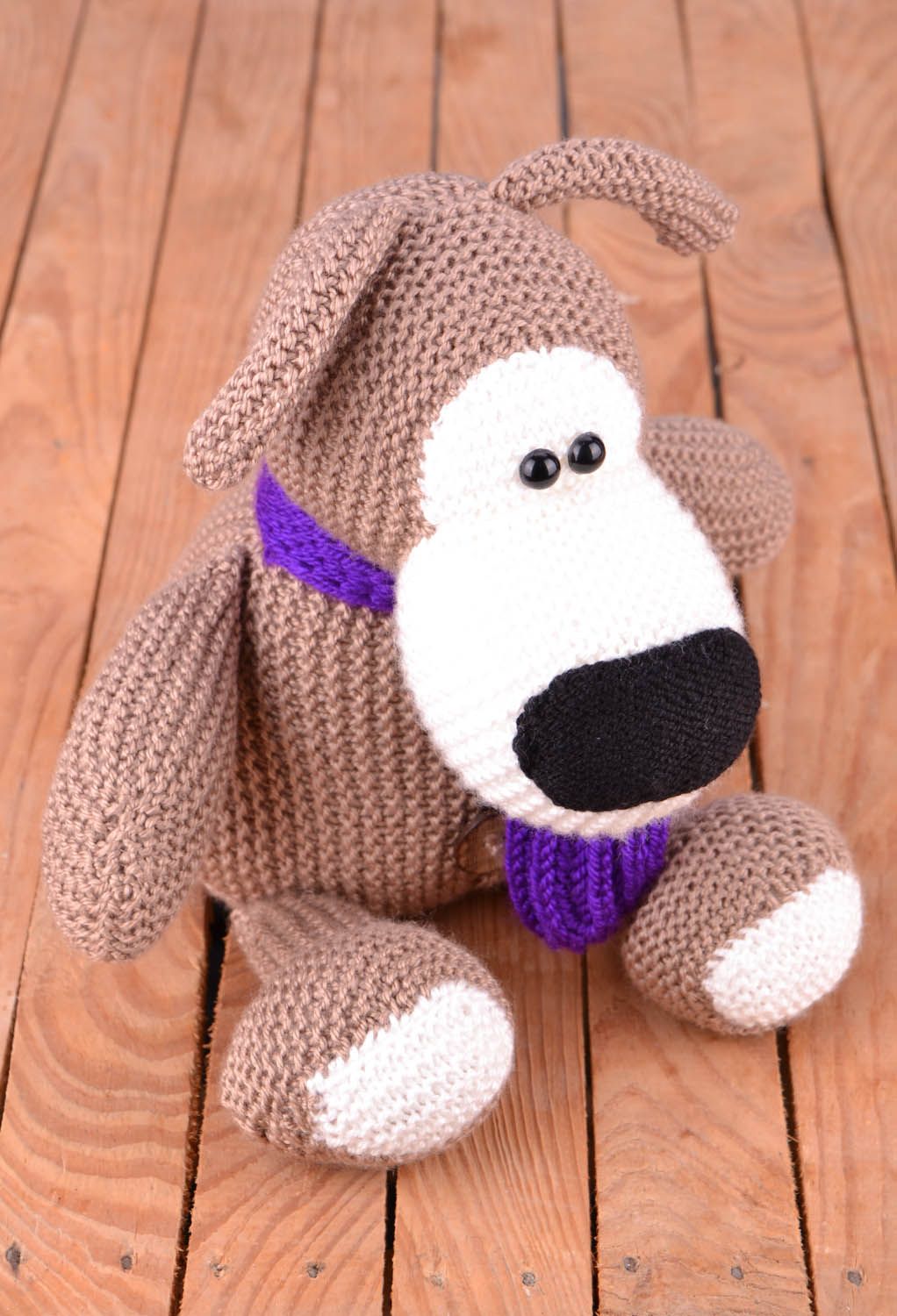 Brinquedo tricotado para interior feito à mão Cão Buffy foto 1