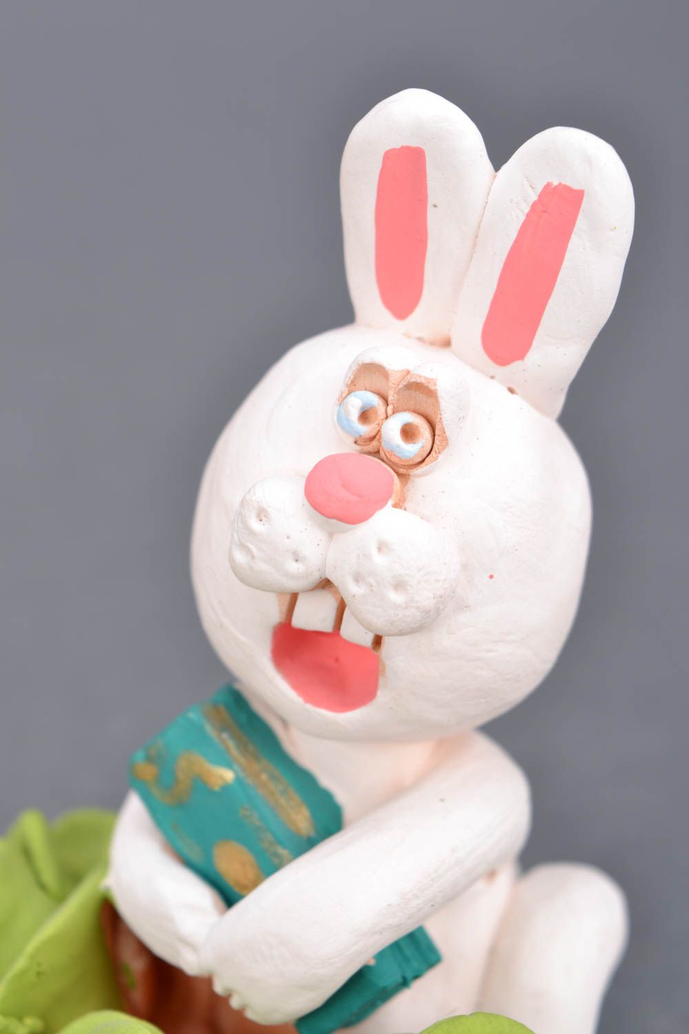 Керамическая статуэтка Кролик с капустой фото 4