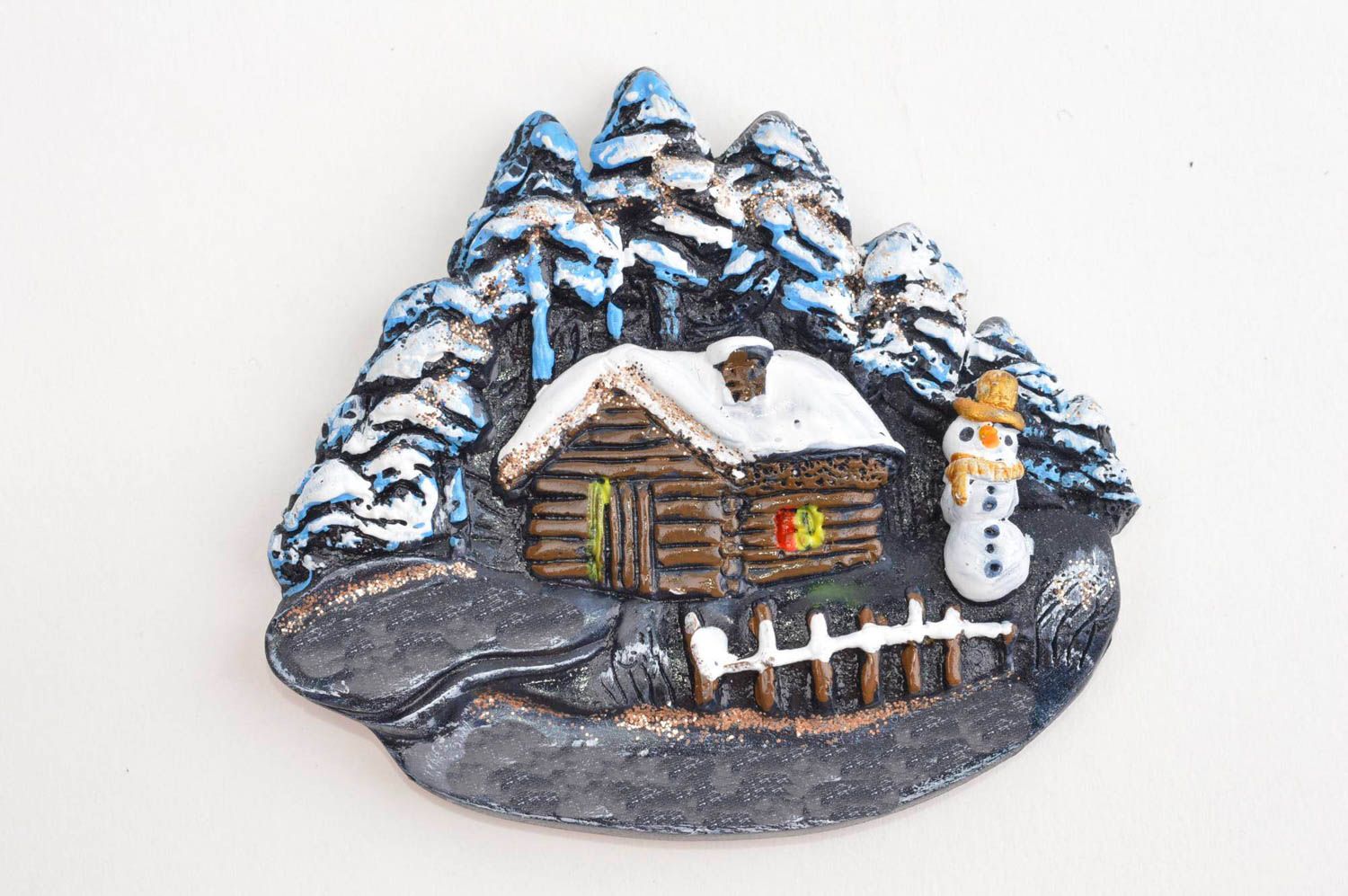Магнит на холодильник handmade декор для дома красивый необычный подарок Зима фото 2