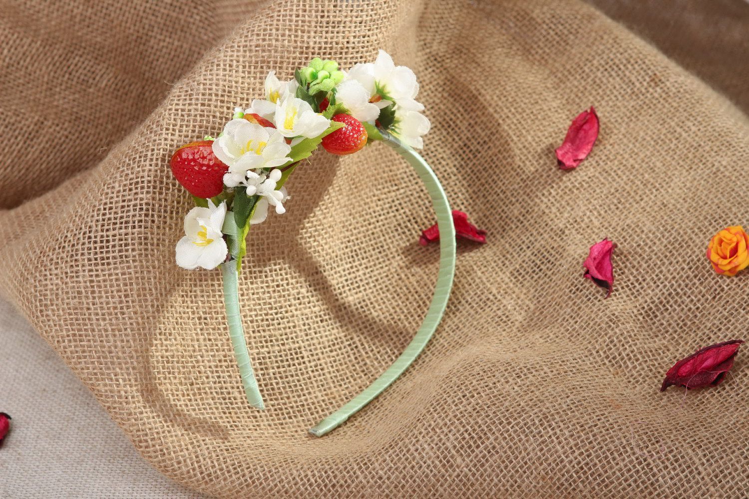 Serre-tête original avec fleurs artificielles Capron photo 1