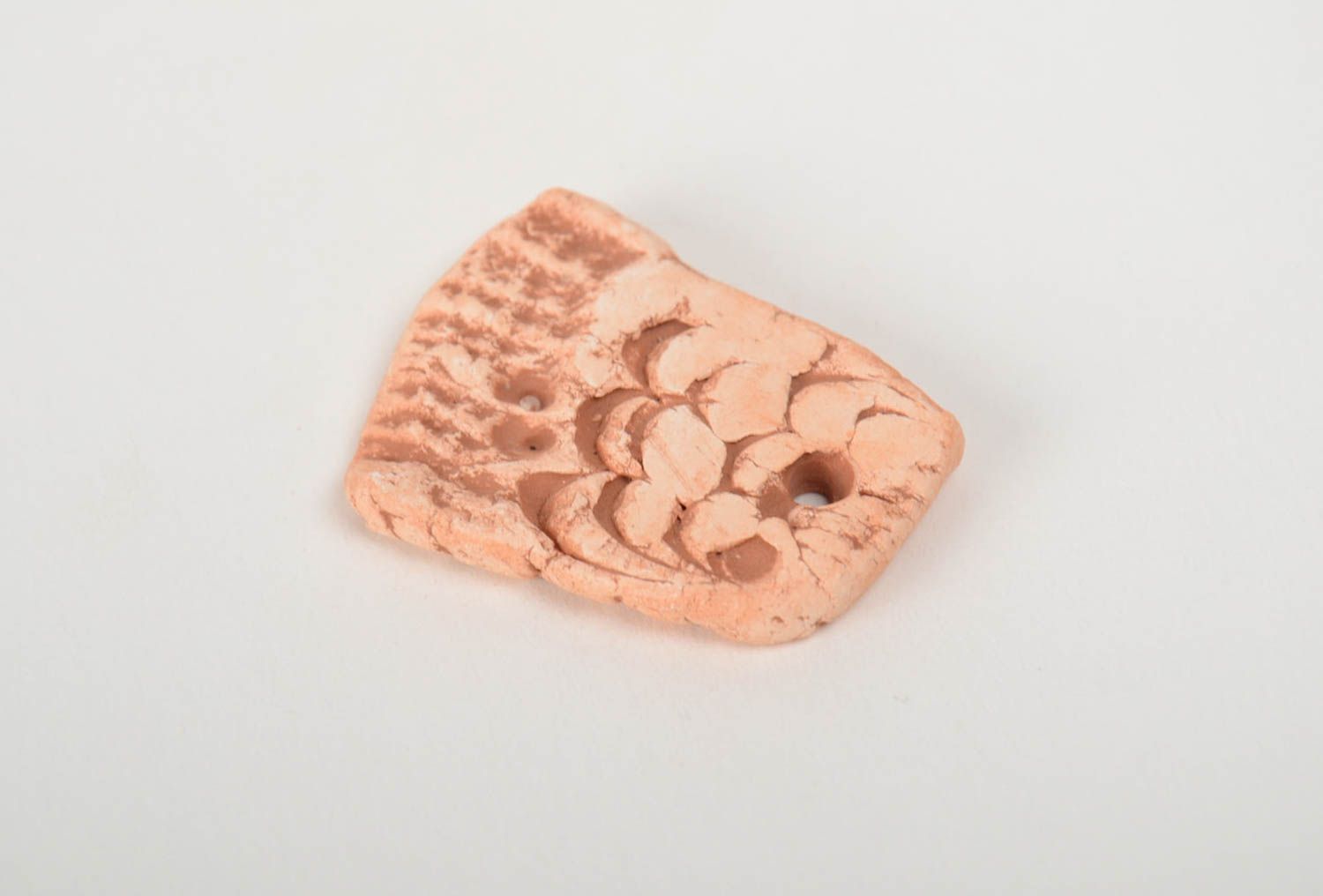 Unusual beautiful handmade clay blank pendant DIY jewelry photo 4