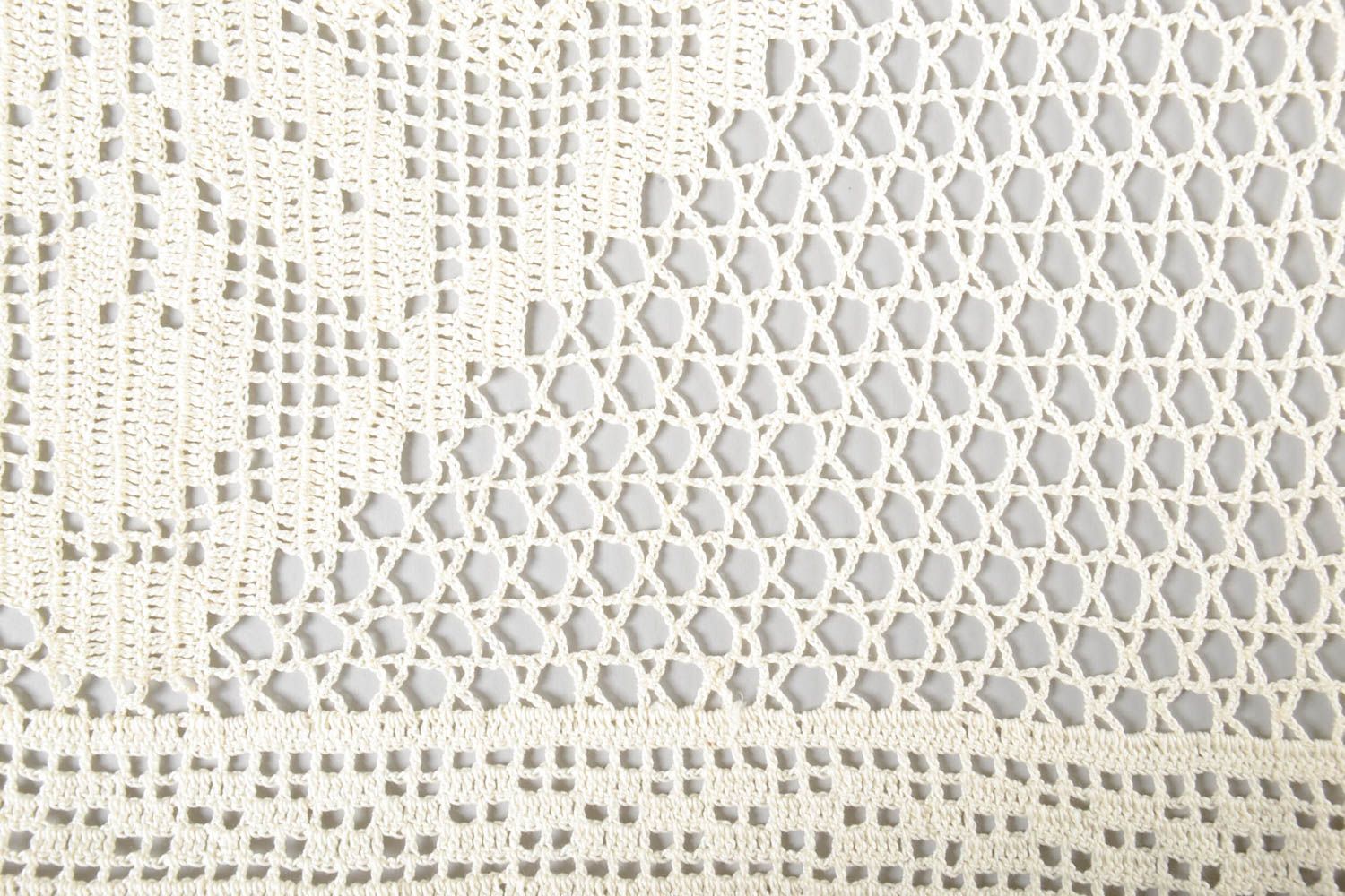 Handmade crocheted tablecloth unique designer textile kitchen interior decor photo 2