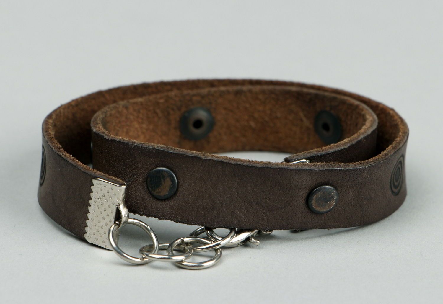 Leather bracelet with ornament photo 4