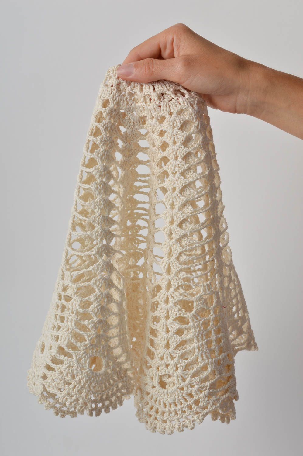 Handmade openwork napkin round crocheted napkin unusual decor ideas lace napkin  photo 4