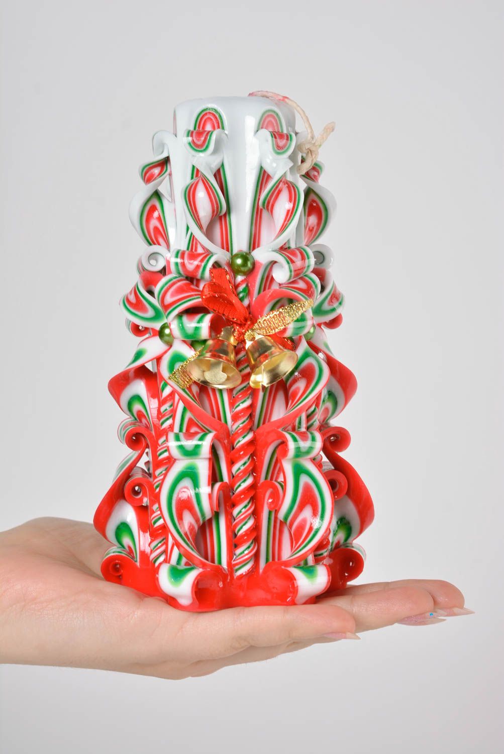 Vela de parafina hermosa hecha a mano adorno de Navidad objeto de decoración  foto 2