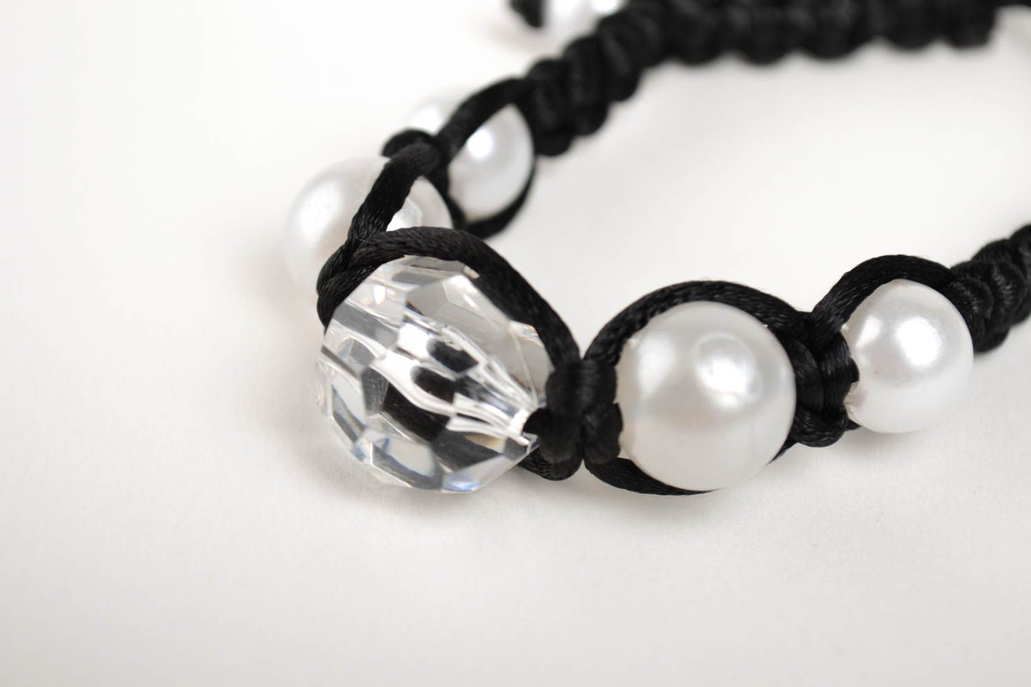 Beads bracelet handmade bracelet fabric accessory woven bracelet gift ideas photo 5