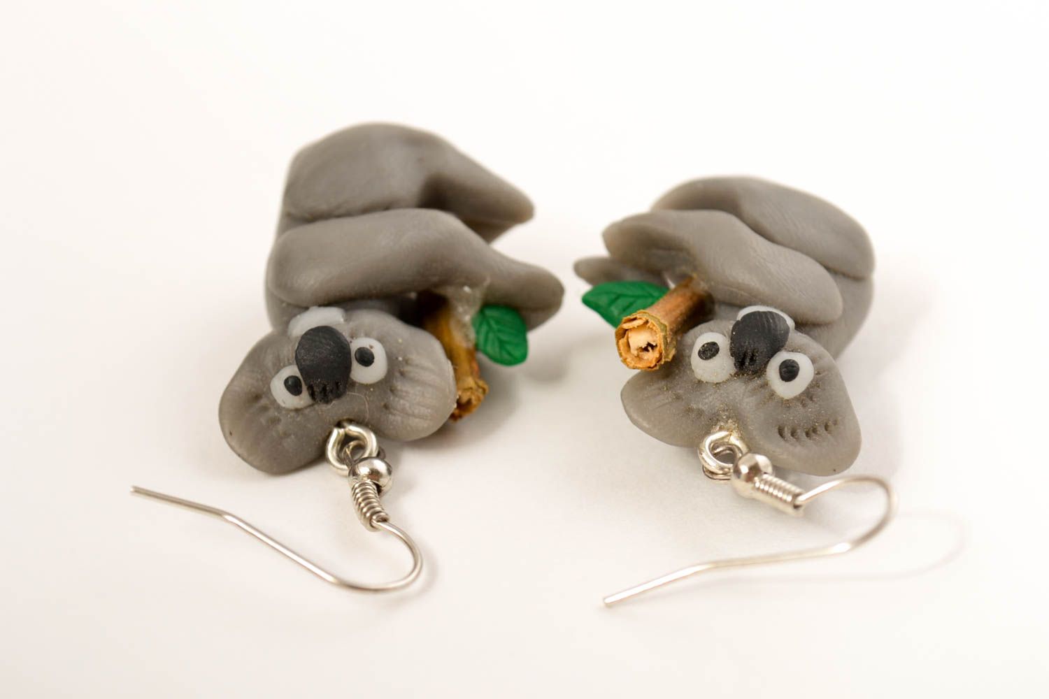 Boucles d'oreilles pendantes Bijou fait main pâte polymère koala Cadeau femme photo 3