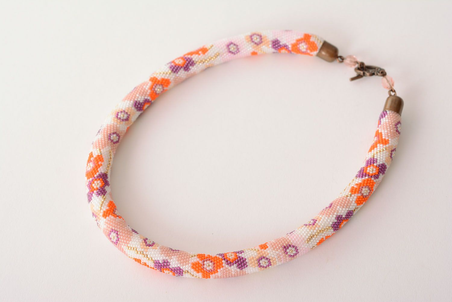 Floral beaded cord necklace photo 3