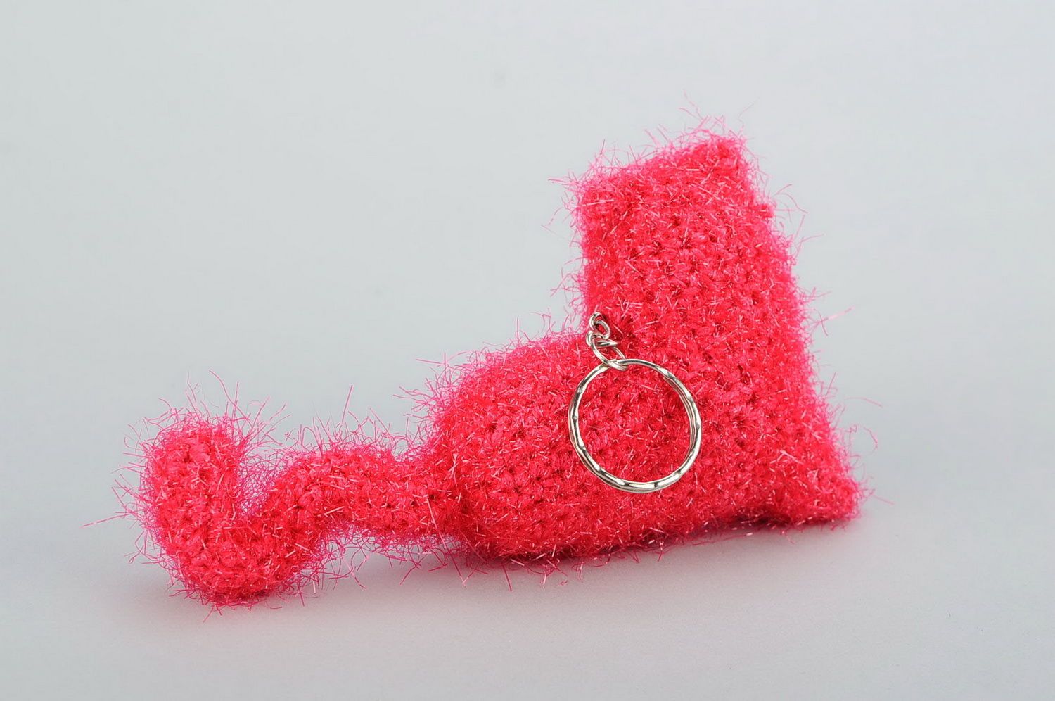 Crocheted keychain Pink cat photo 4