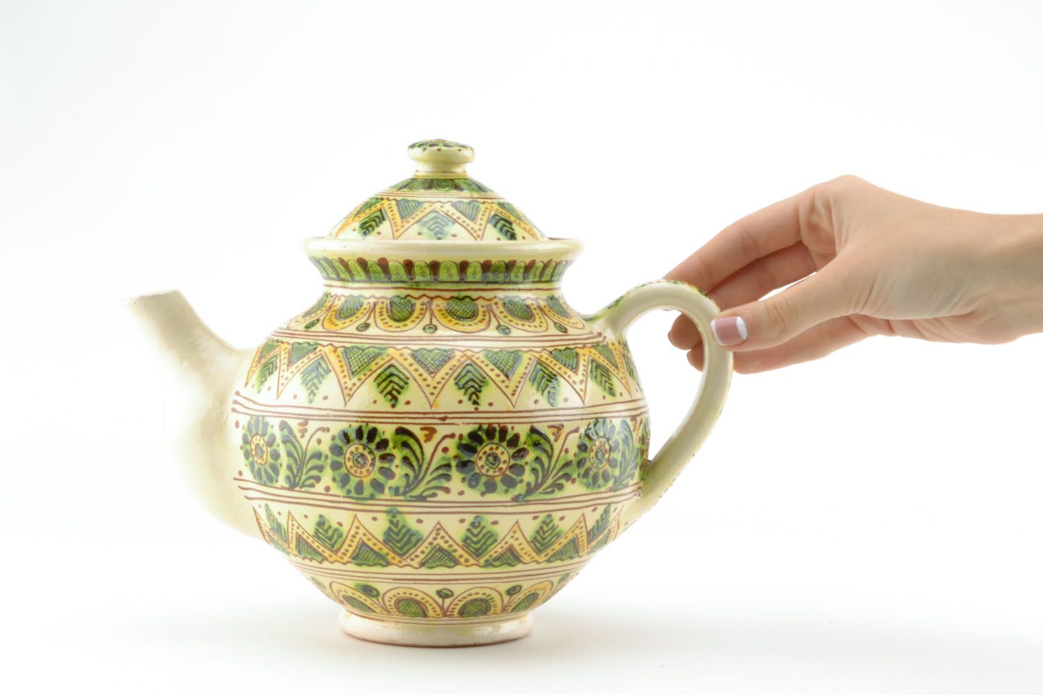 Ceramic glazed teapot photo 3
