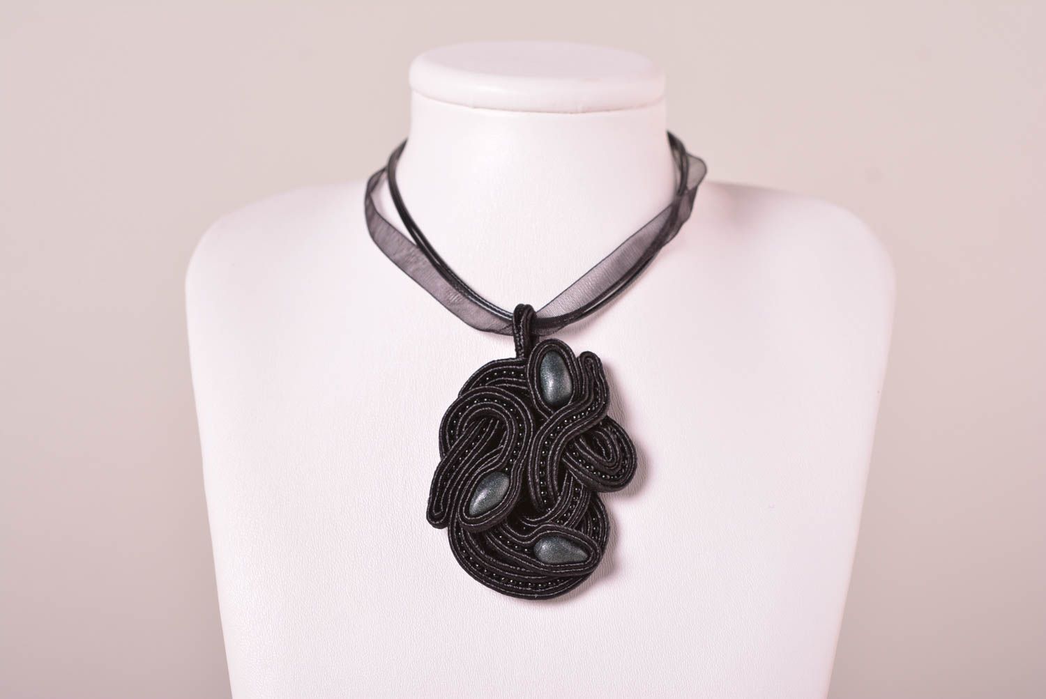 Handmade soutache pendant necklace charm necklace unique jewelry gifts for lady photo 2